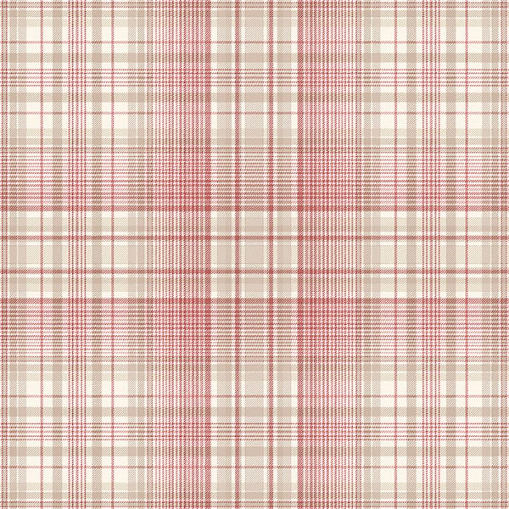 Patton Wallcoverings AF37722 Flourish (Abby Rose 4) Check Plaid Wallpaper Reds & Beige 